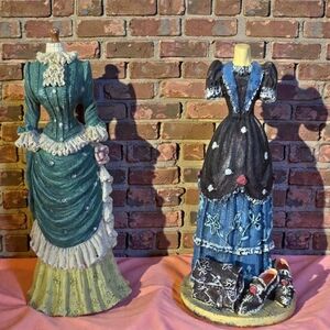 K's Collection Fashion Series Dress Figurines Green And Blue EUC
